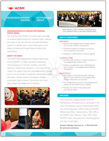 ACRM Neurodegenerative Diseases Networking Group (NDNG) brochure cover thumbnail