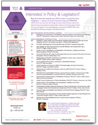 Click to View NONSTOP Content for Health/Disability Policy coming to the ACRM Annual Conference