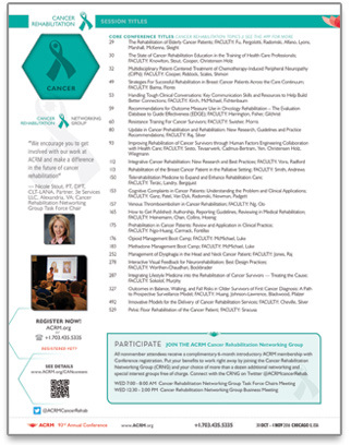 Click Flyer Image to View all Content Related to Cancer Rehabilitation