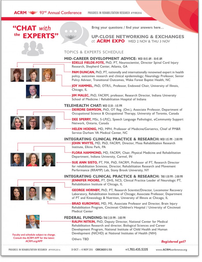 “Chat with the experts” series at PIRR2016