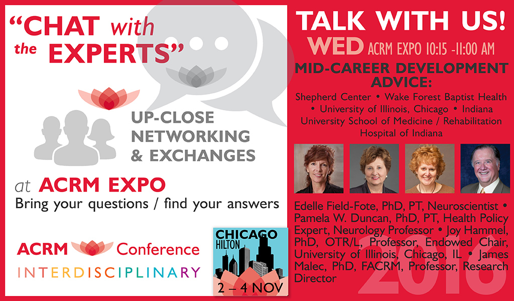 Chat with the Experts: Integrating Clinical Practice & Research: WED 1:15 PM - 2:00 PM
