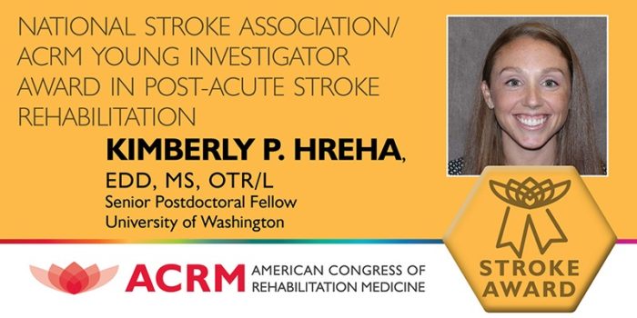 ACRM NSA Stroke Award recipient Kimberly Hreha