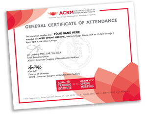 ACRM Spring Meeting Certificate of Attendance SMALL