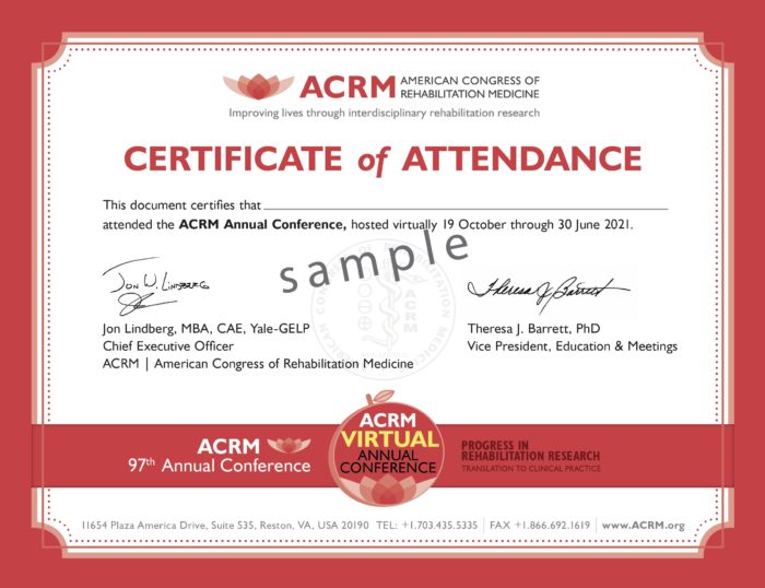 ACRM 2020 Annual Virtual Conference General Certificate