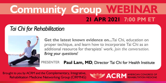 CIRM Webinar Tai Chi for Rehabilitation image