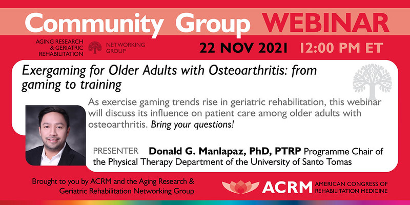 ACRM Aging Research & Geriatric Rehabilitation Networking Group Webinar - image