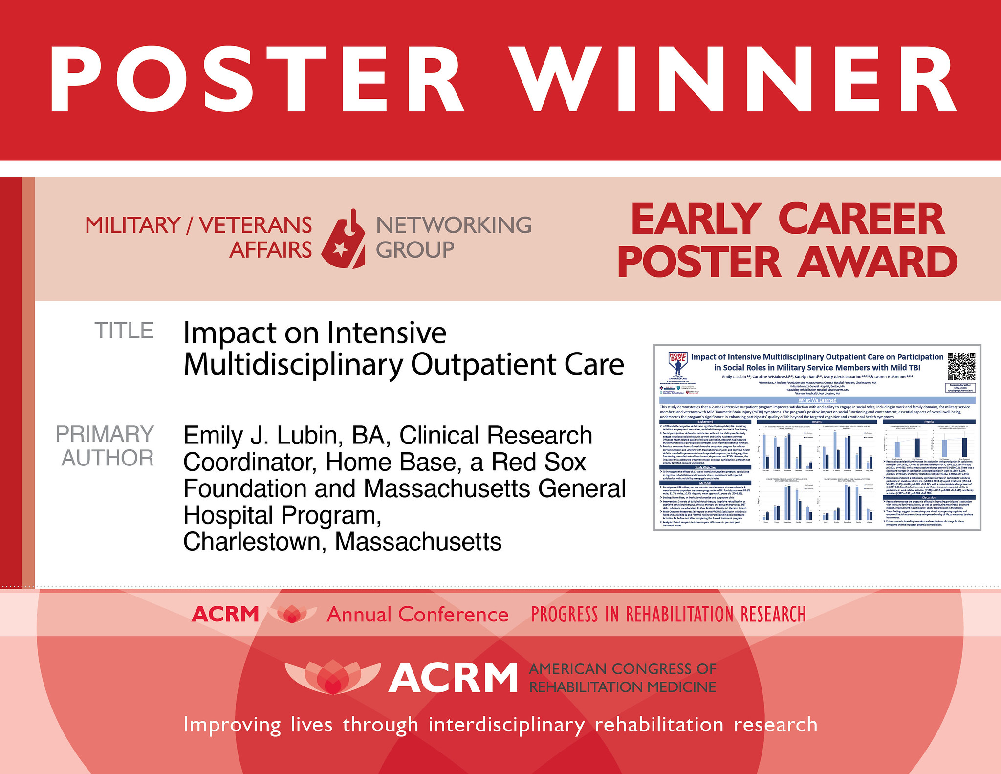 Military and Veterans Affairs NG Early Career Poster Award