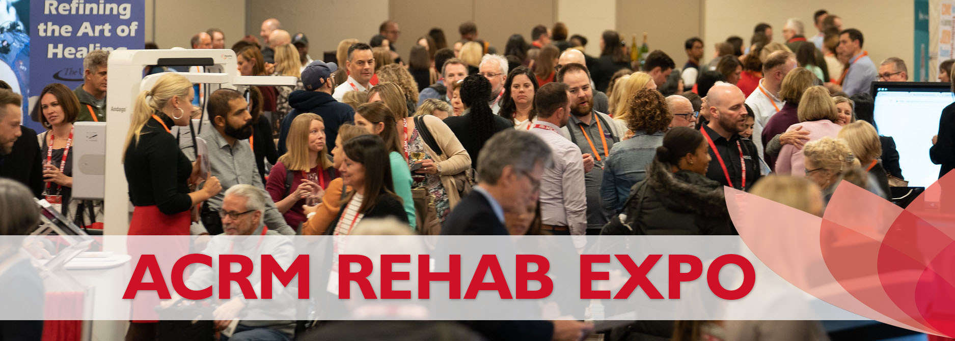 ACRM REHAB EXPO floor filled with happy attentive attendees
